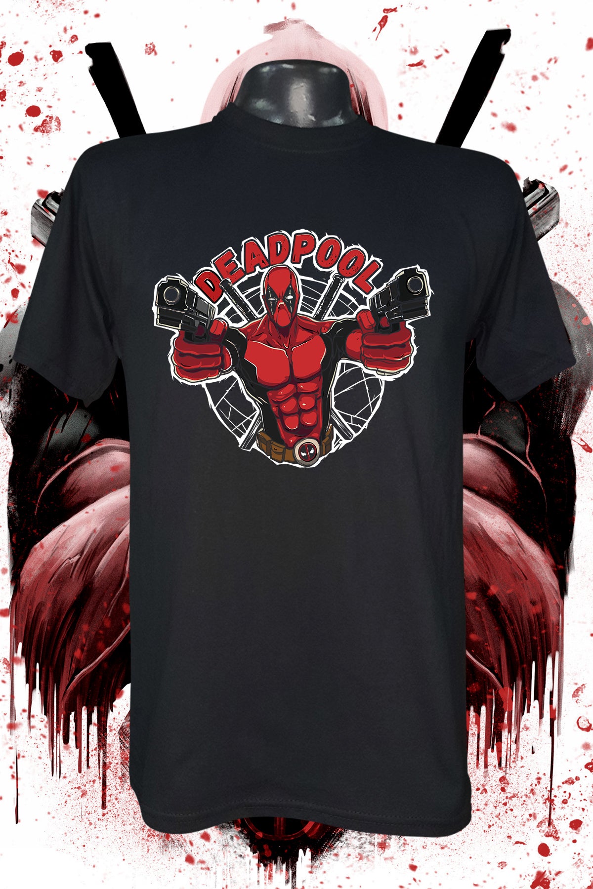 Camiseta Deadpool Doble Pistola | Marvel Comics Mercenario Bocazas