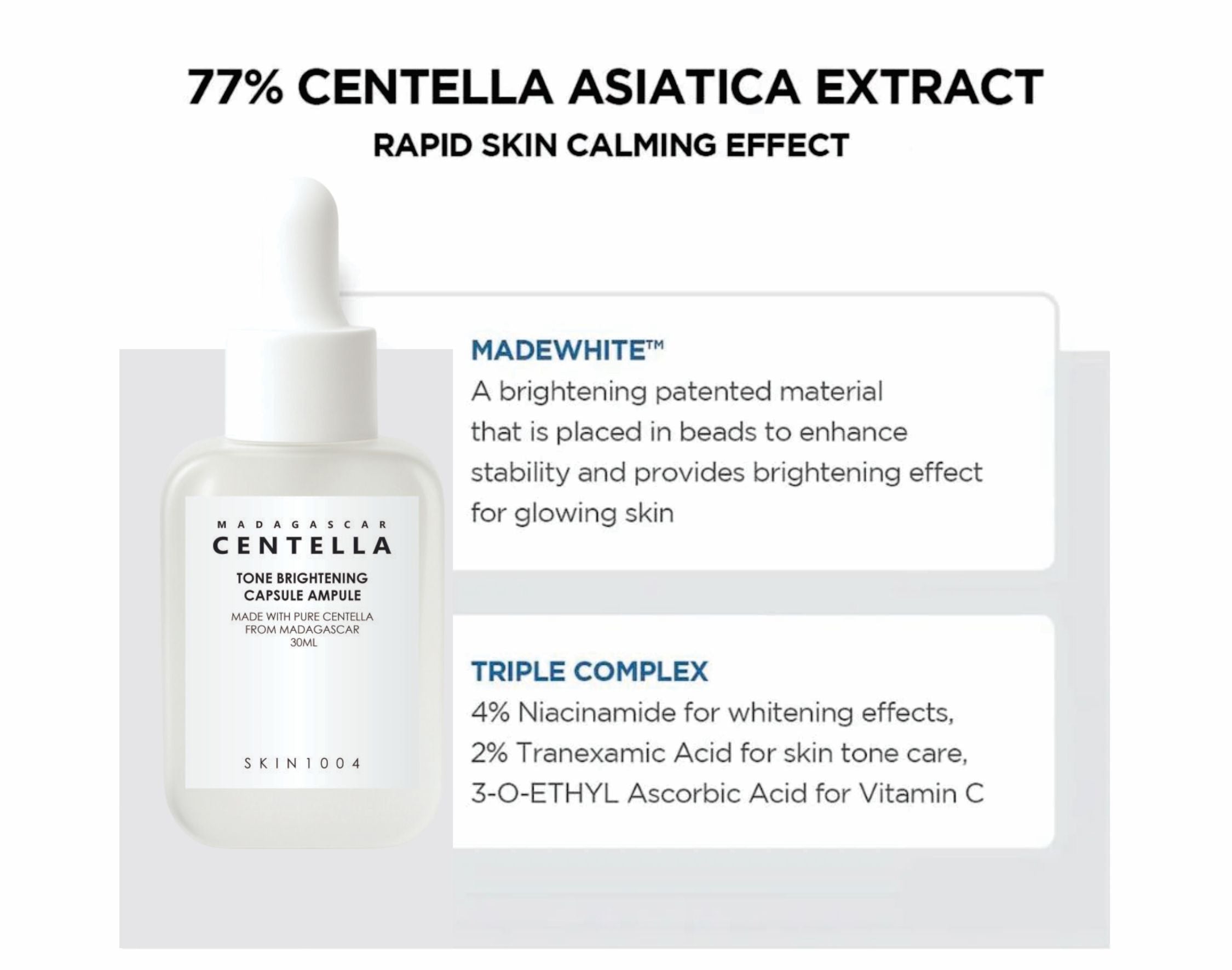 Ampolla Iluminadora Skin1004 - Madagascar Centella Tone Brightening Ampoule