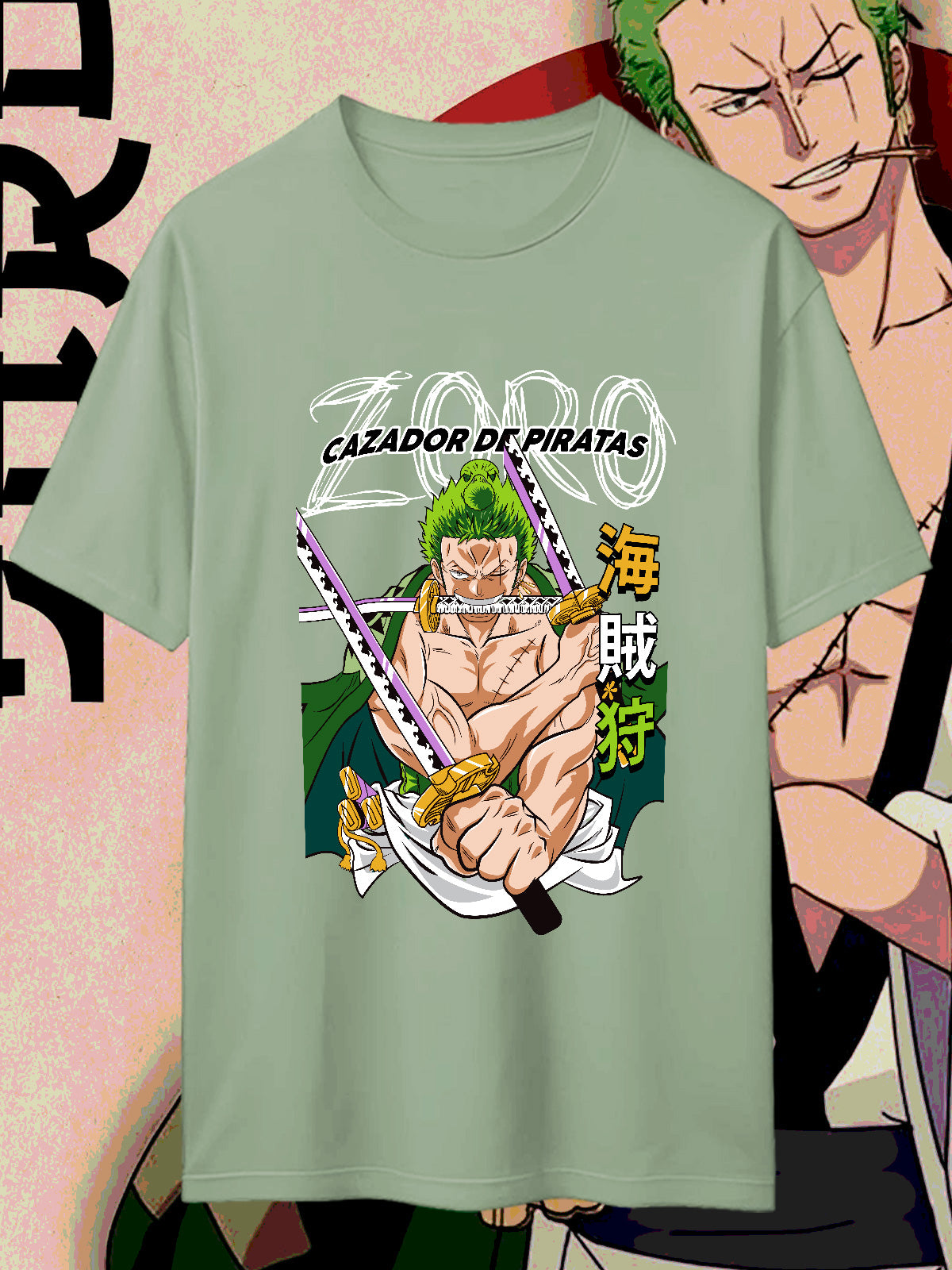 Camiseta Roronoa Zoro | Cazador de Piratas | One Piece Wano Kuni