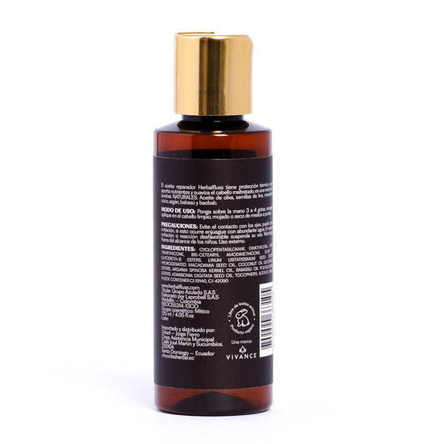 Aceite Reparador Herbalfluss (120 ml) - Termoprotector Anti-Frizz con 7 Aceites