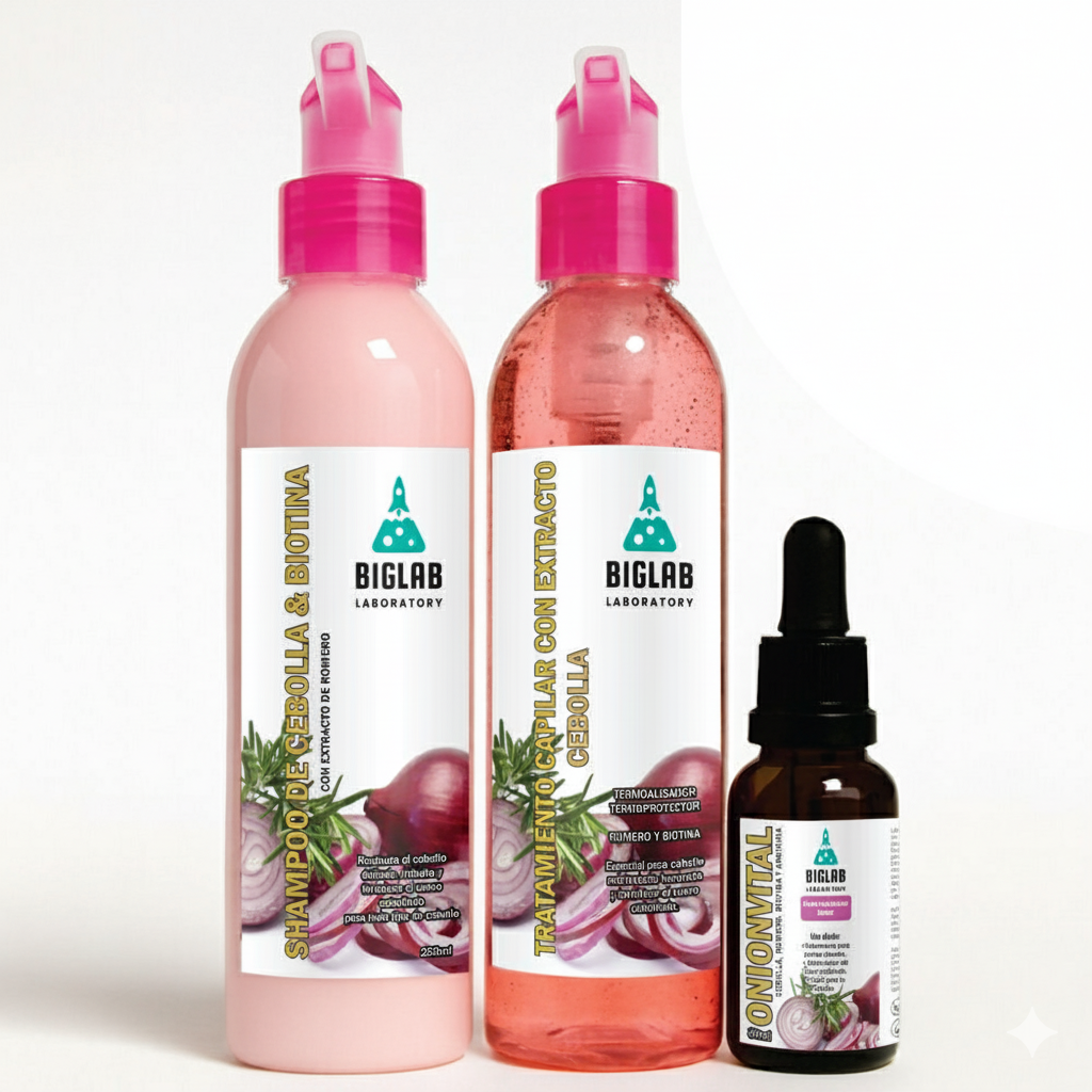 Kit Anti-Caída y Crecimiento Acelerado con Cebolla y Biotina de BIGLAB - ¡Recupera tu Cabello!