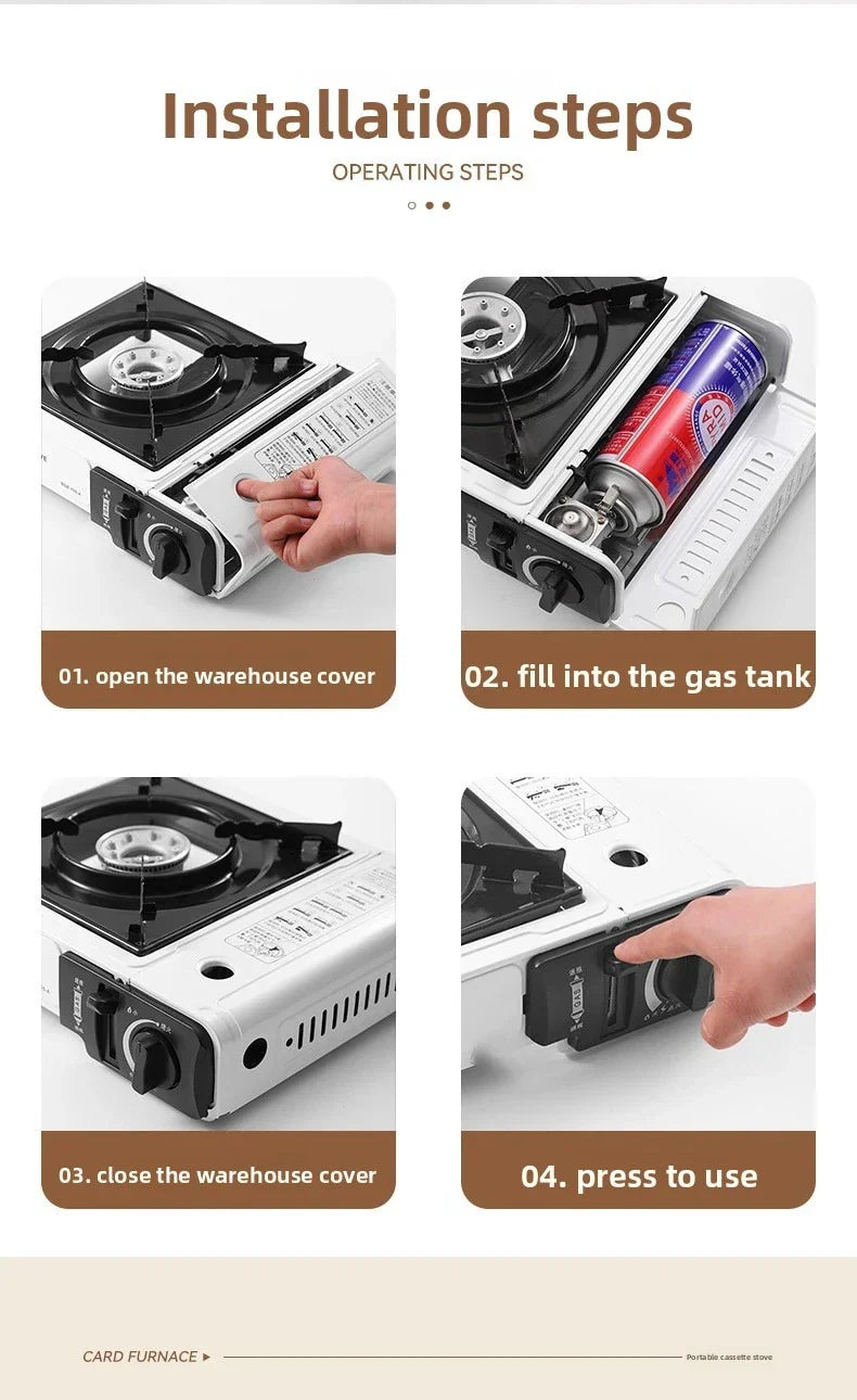 Camping Cassette Gas Stove Butane White-2
