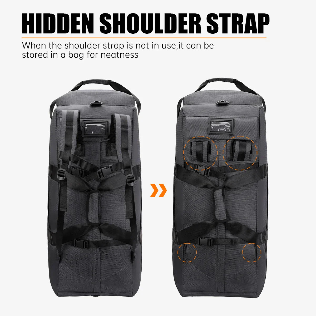 Roller Travel Duffel Bag with Fixed Casters Grey-2